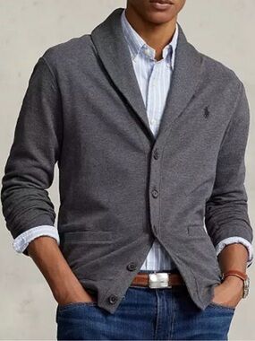 Polo by Ralph Lauren Men's Luxury Jersey Shawl-Collar Cardigan